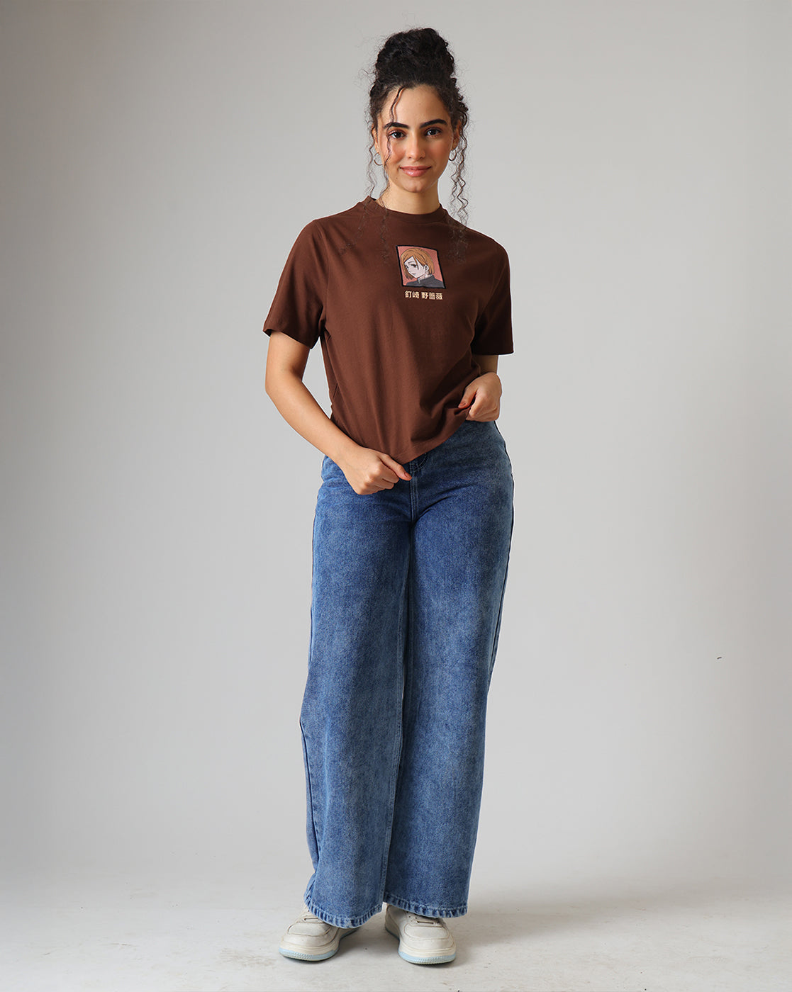 Jujutsu Kaisen Nobara Kugisaki embroidered Relaxed Fit Tshirt For Women