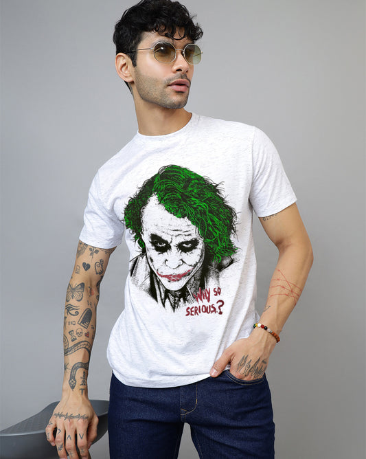 Joker Regular Fit Round Neck White Tshirt For Young Men