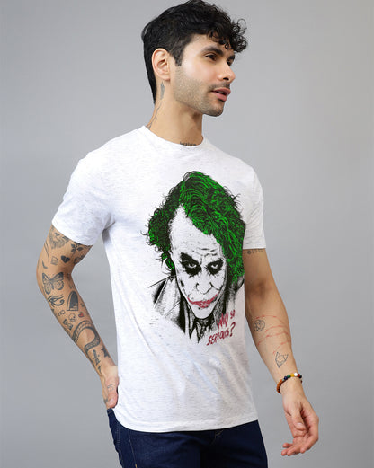 Joker Regular Fit Round Neck White Tshirt  Young Men