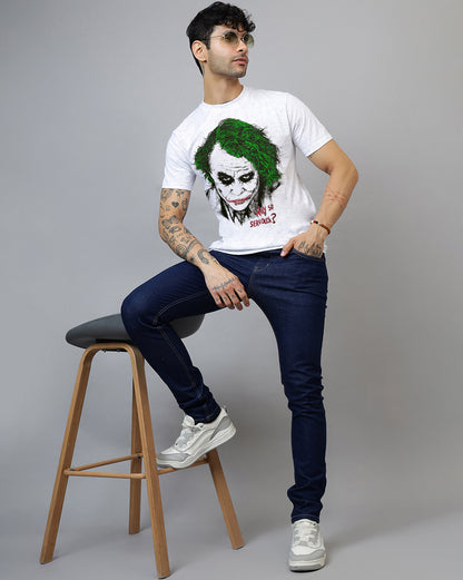 Joker Regular Fit Round Neck White Tshirt  Young Men