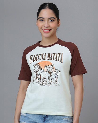 Lion King  Regular Fit Raglan Sleeves Tshirt  Women