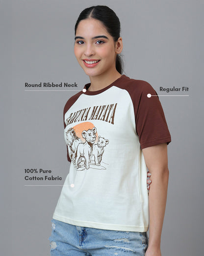 Lion King  Regular Fit Raglan Sleeves Tshirt  Women