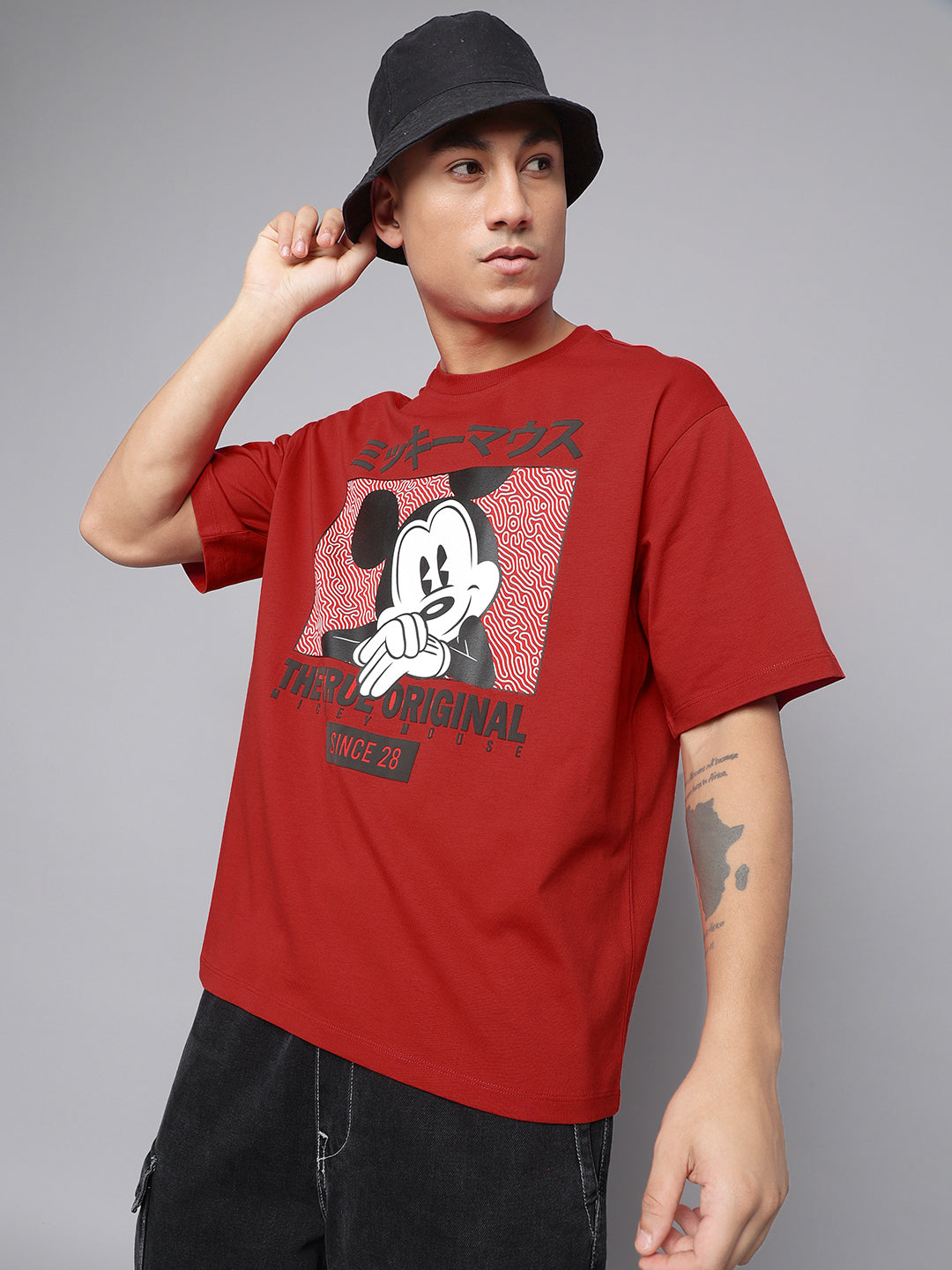 Mickey & Friends Printed Oversized Tshirt For Men