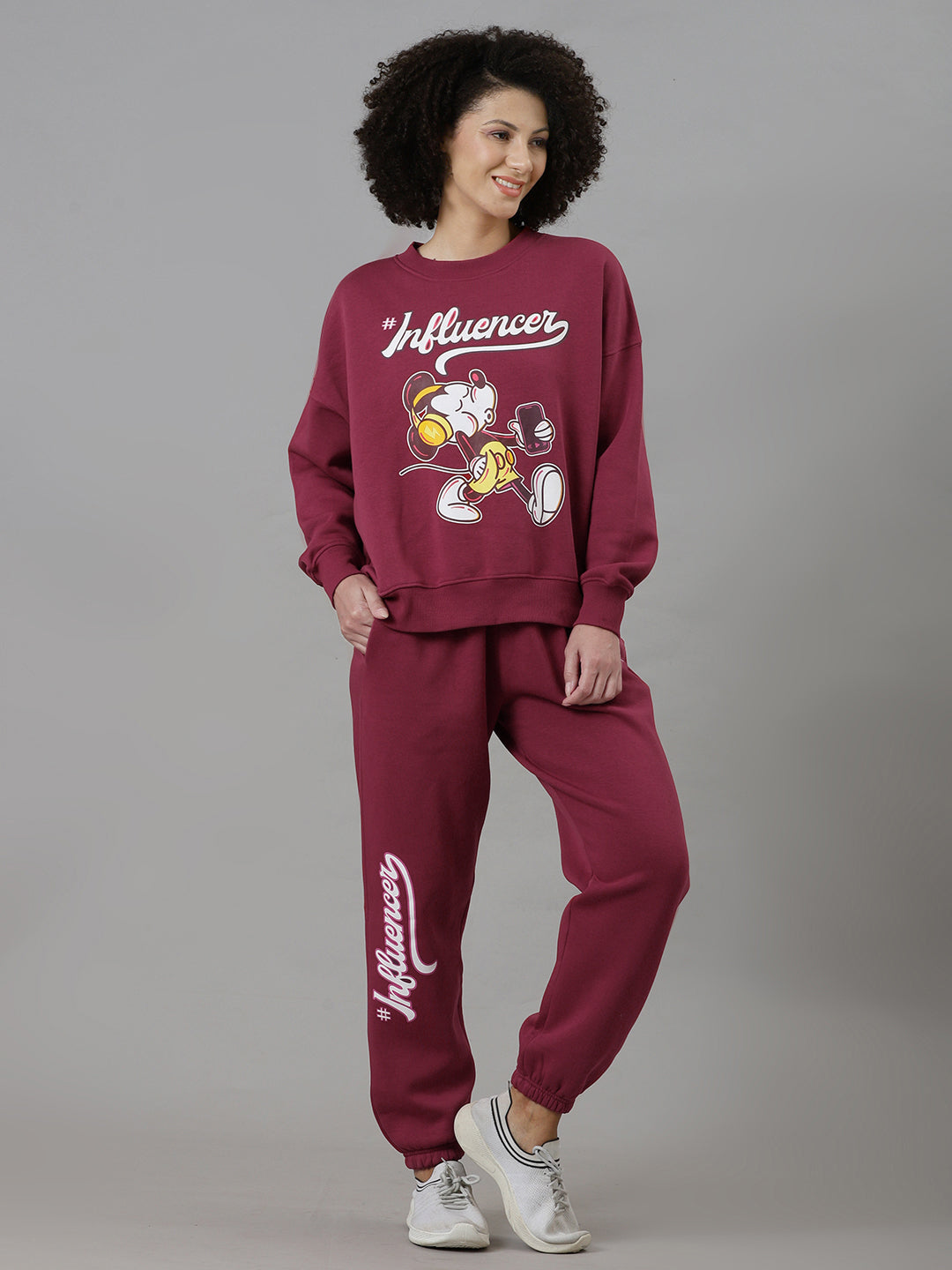 Mickey & Friends Printed Sweatshirt & Joggers Co-Ords Set For Women