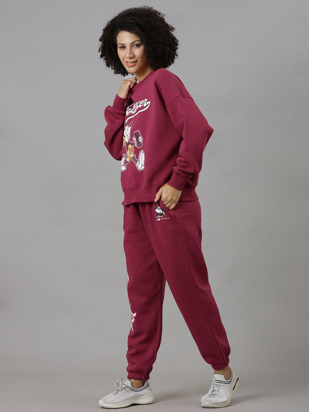 Mickey & Friends Printed Sweatshirt & Joggers Co-Ords Set For Women