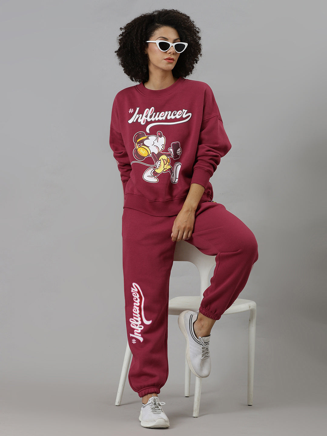 Mickey & Friends Printed Sweatshirt & Joggers Co-Ords Set For Women