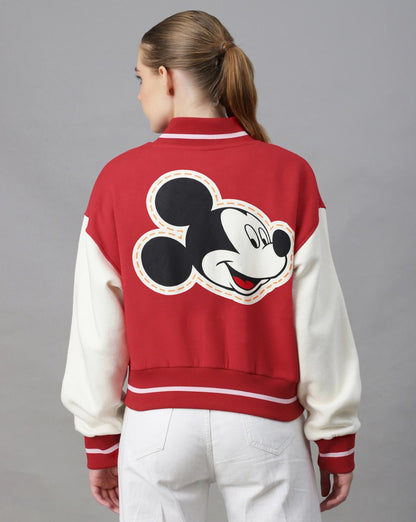 Mickey Mouse Regular Fit Varsity Jacket Women