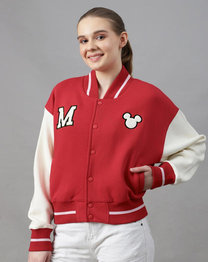 Mickey Mouse Regular Fit Varsity Jacket Women