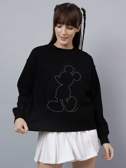 Mickey & Friends Rhinestones Relaxed Fit Sweatshirt  Women