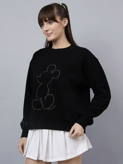 Mickey & Friends Rhinestones Relaxed Fit Sweatshirt  Women