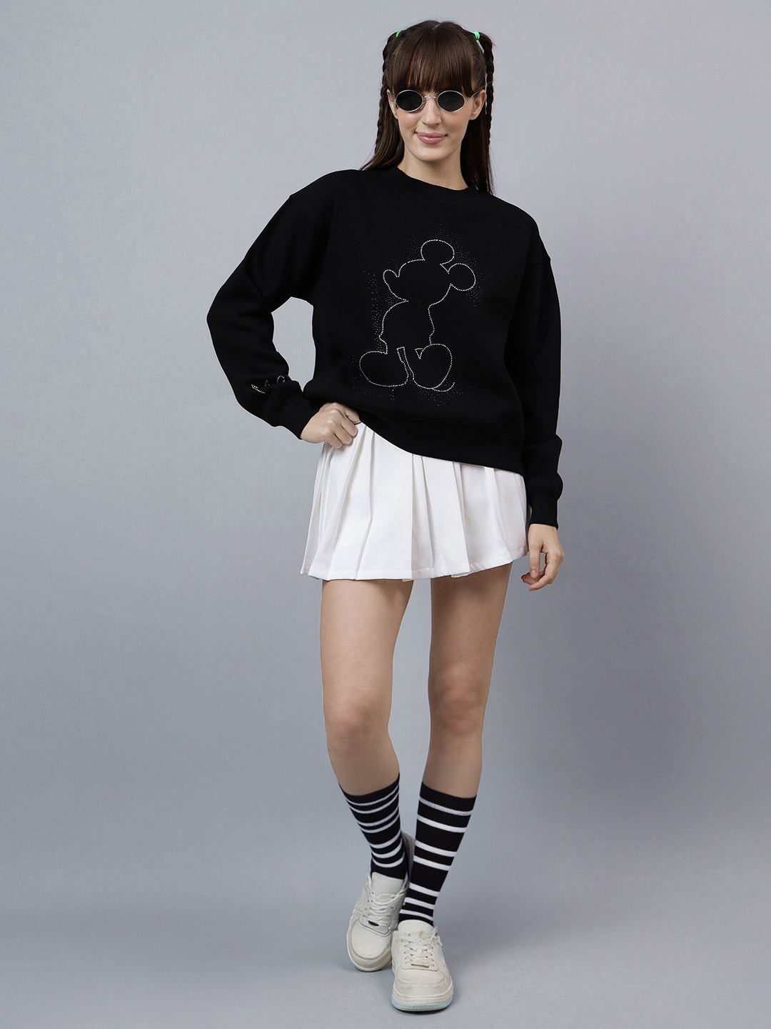 Mickey & Friends Printed Relaxed Fit Sweatshirt For Women