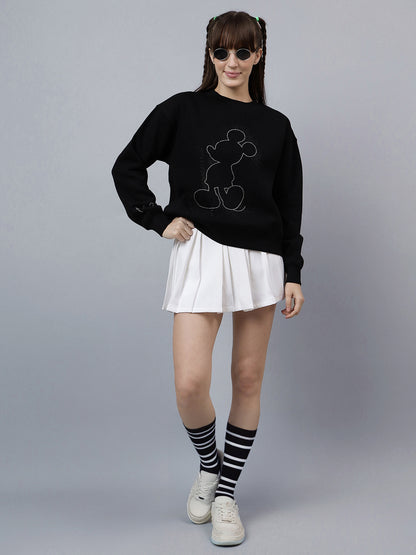 Mickey & Friends Rhinestones Relaxed Fit Sweatshirt  Women