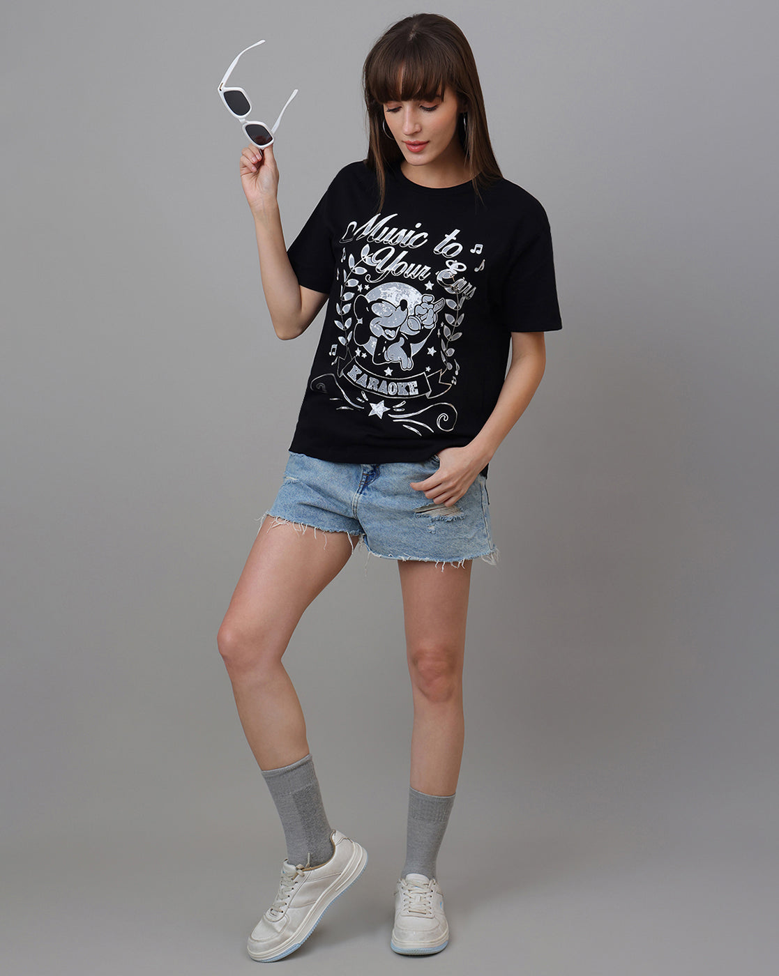 Mickey & Friends Printed Oversized Tshirt For Women