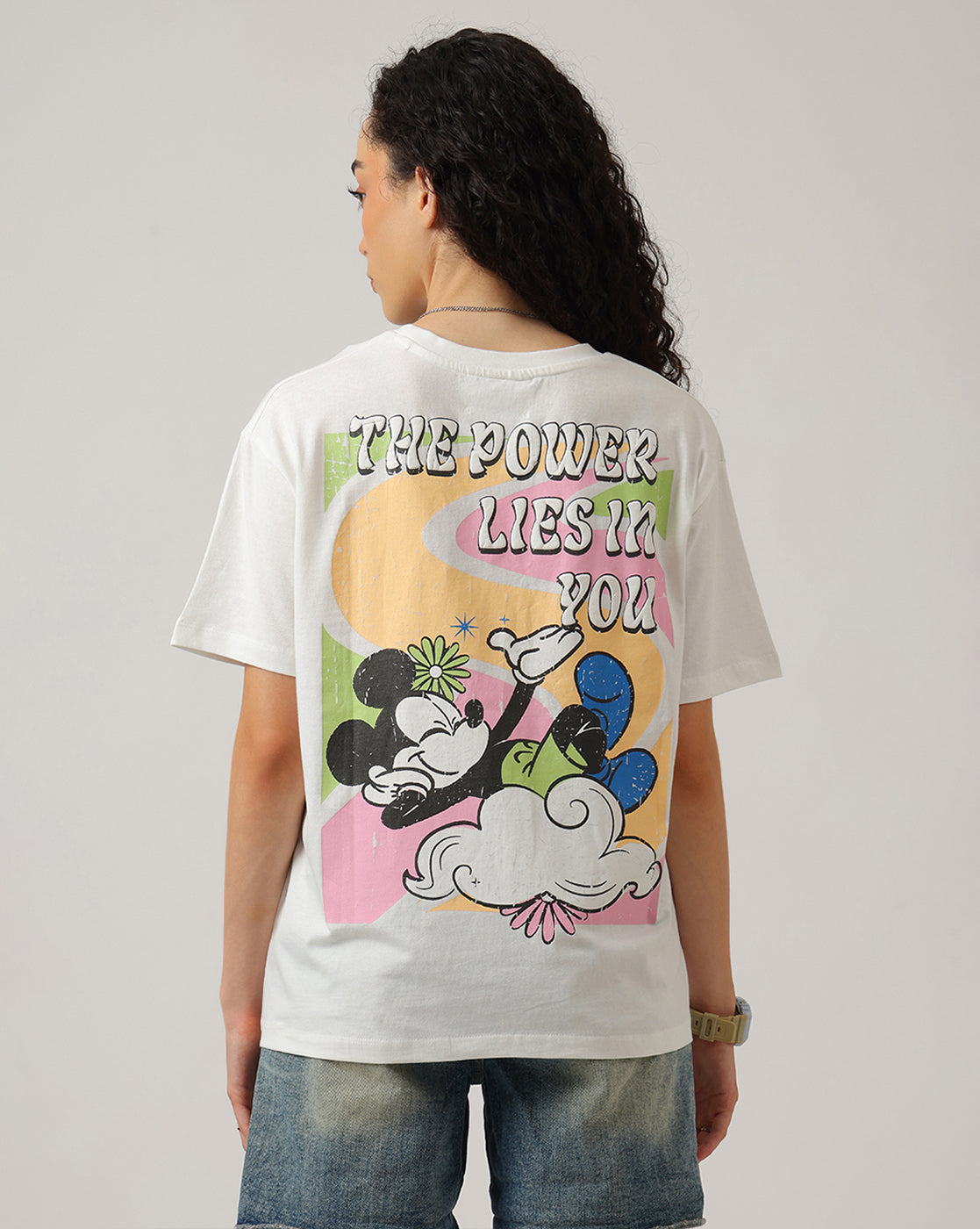 Mickey & Friends Printed Oversized Tshirt For Women
