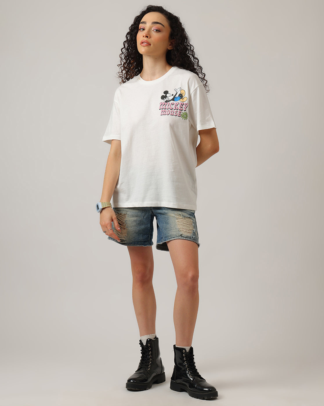 Mickey & Friends Printed Oversized Tshirt For Women