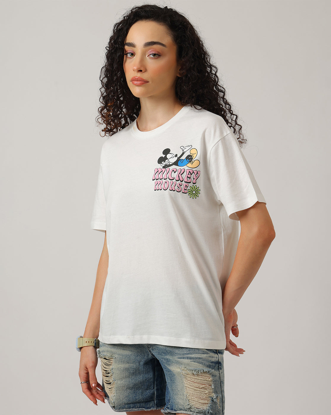 Mickey & Friends Printed Oversized Tshirt For Women
