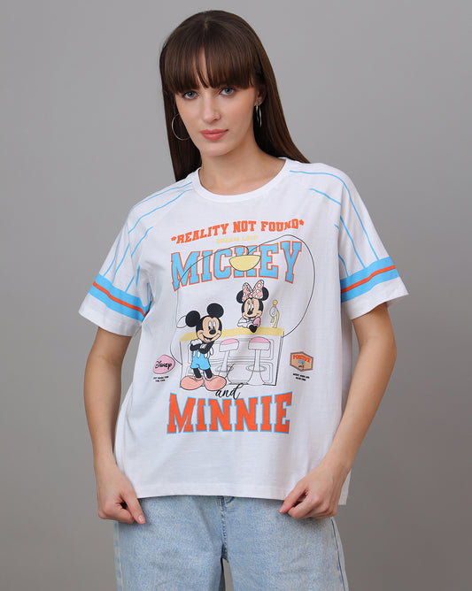 Mickey & Friends Printed Oversized Tshirt For Women