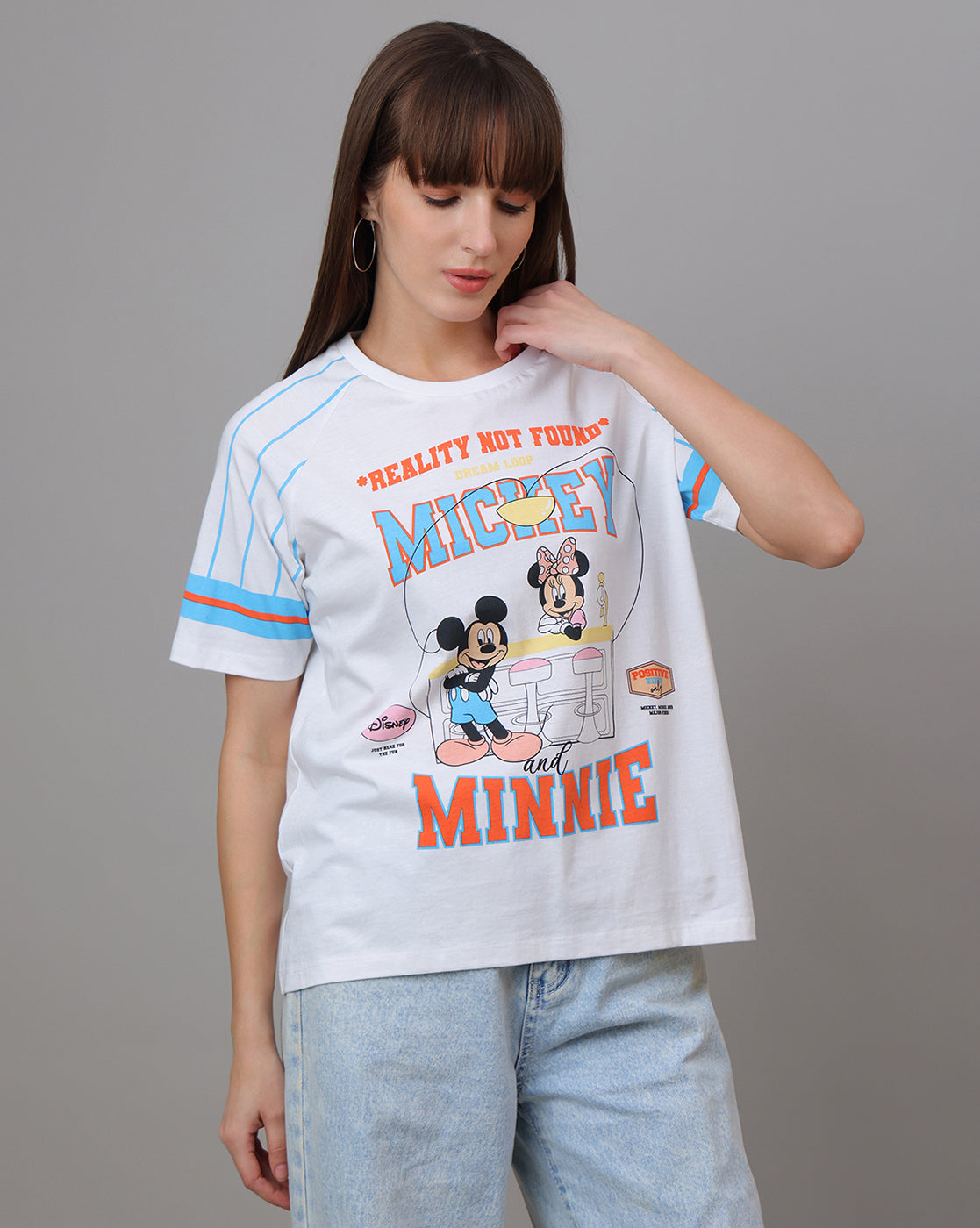 Mickey & Friends Printed Oversized Tshirt For Women