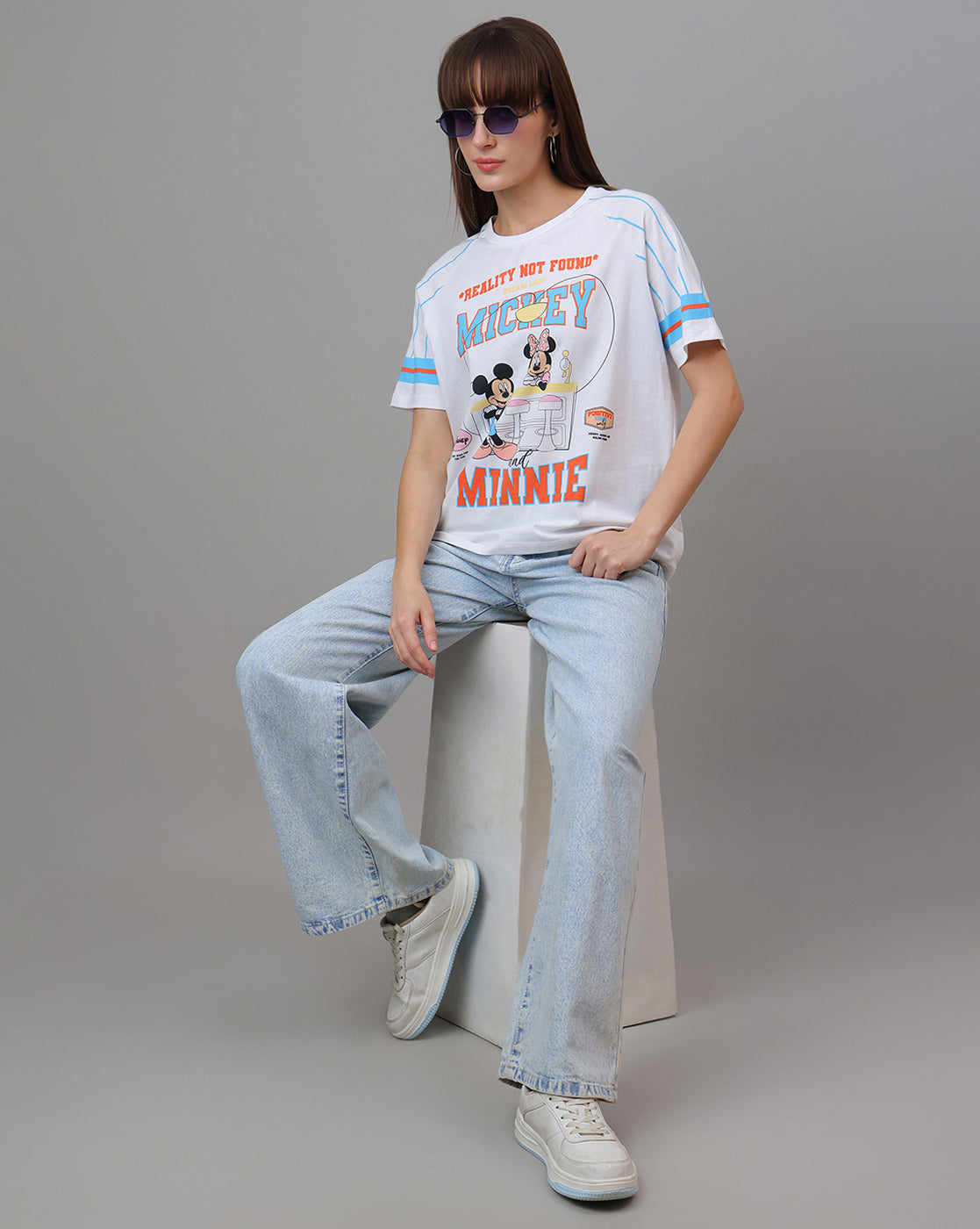 Mickey & Friends Printed Oversized Tshirt For Women