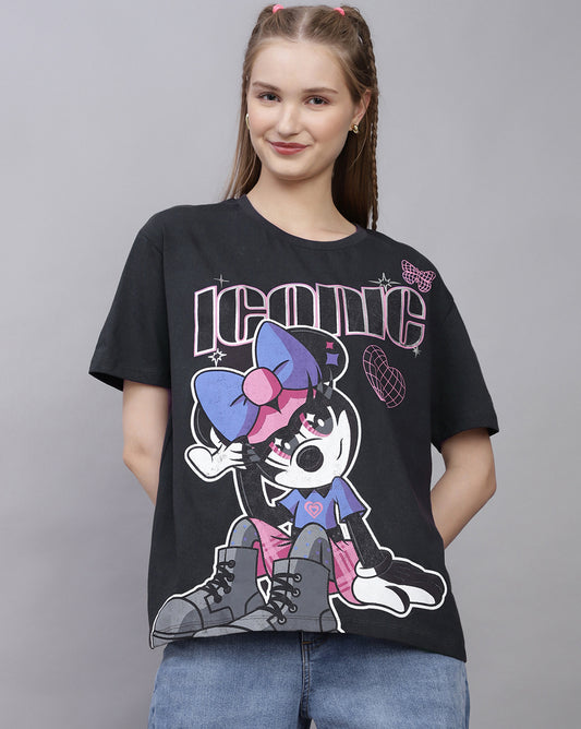Mickey & Friends Printed Oversized Tshirt For Women
