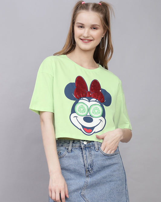 Mickey & Friends Printed Boxy Fit Tshirt For Women