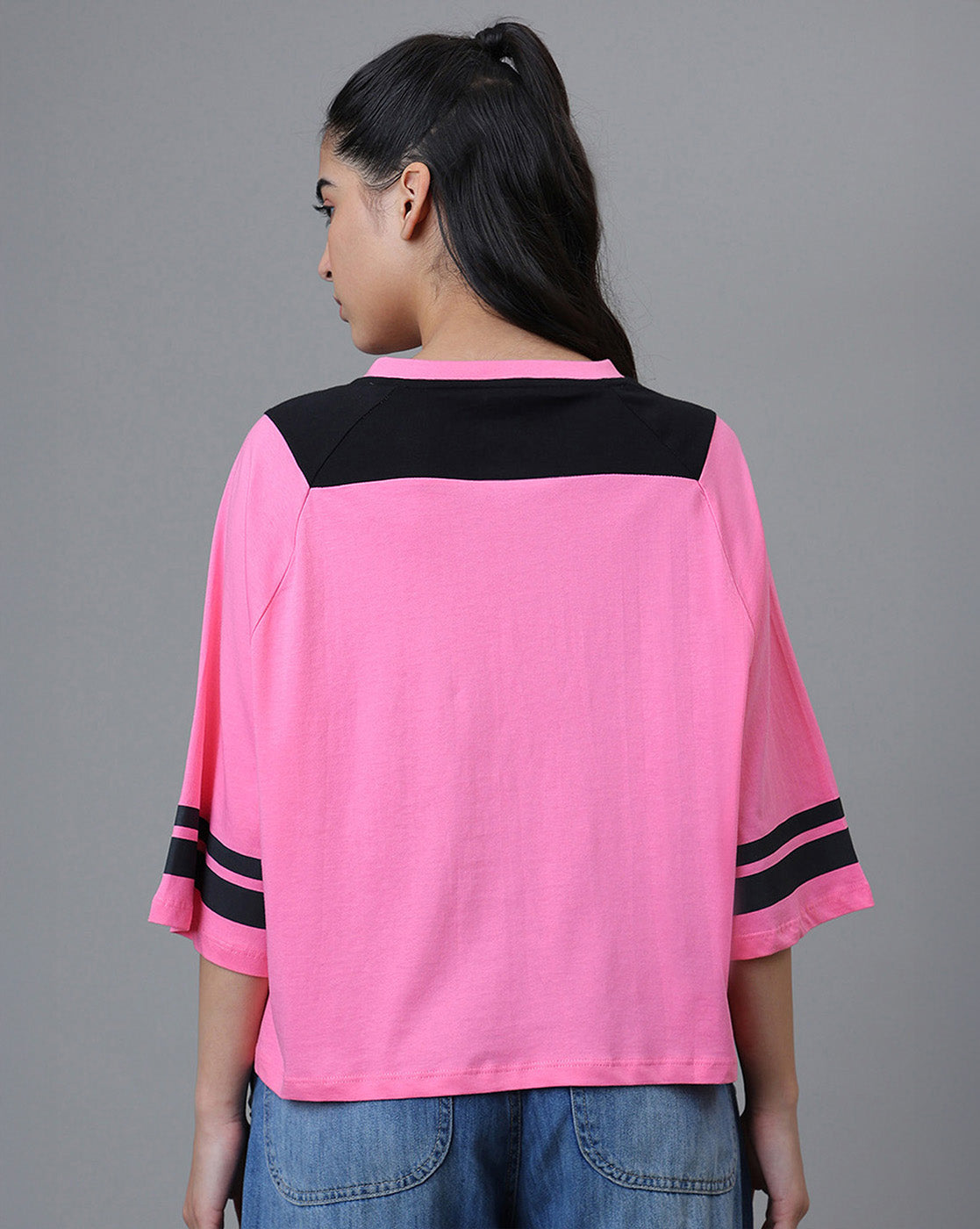 Mickey & Friends Printed Oversized Raglan Sleeves Tshirt For Women