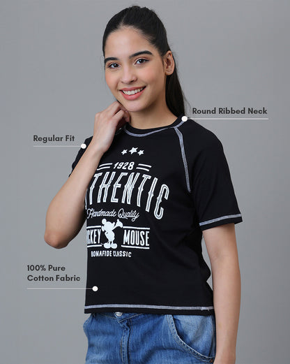 Mickey & Friends  Raglan Sleeves Regular Fit Tshirt  Women