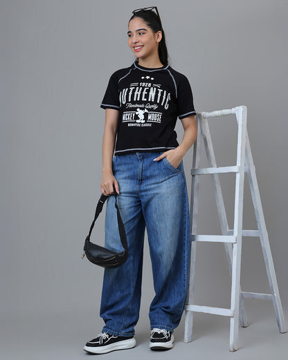 Mickey & Friends  Raglan Sleeves Regular Fit Tshirt  Women