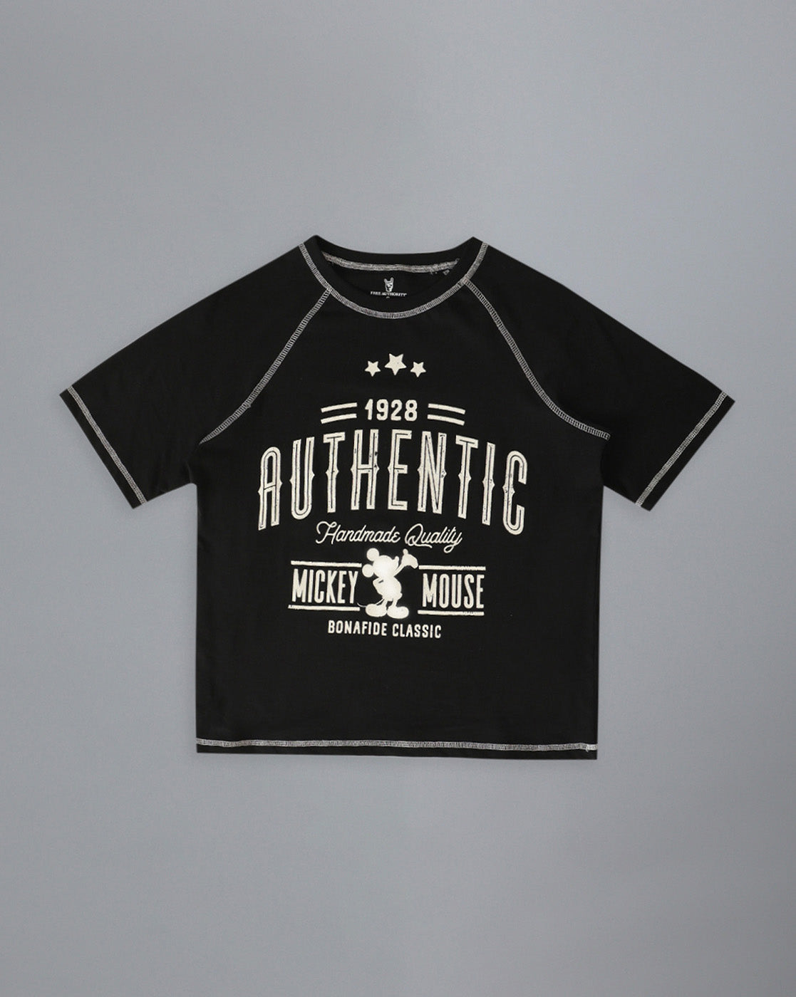 Mickey & Friends Printed Raglan Sleeves Regular Fit Tshirt For Women