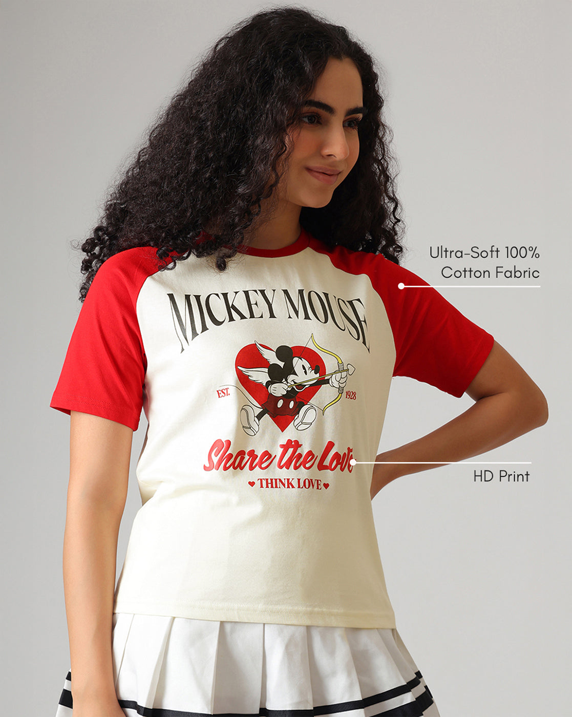 Mickey & Friends Printed Relaxed Fit Tshirt For Women