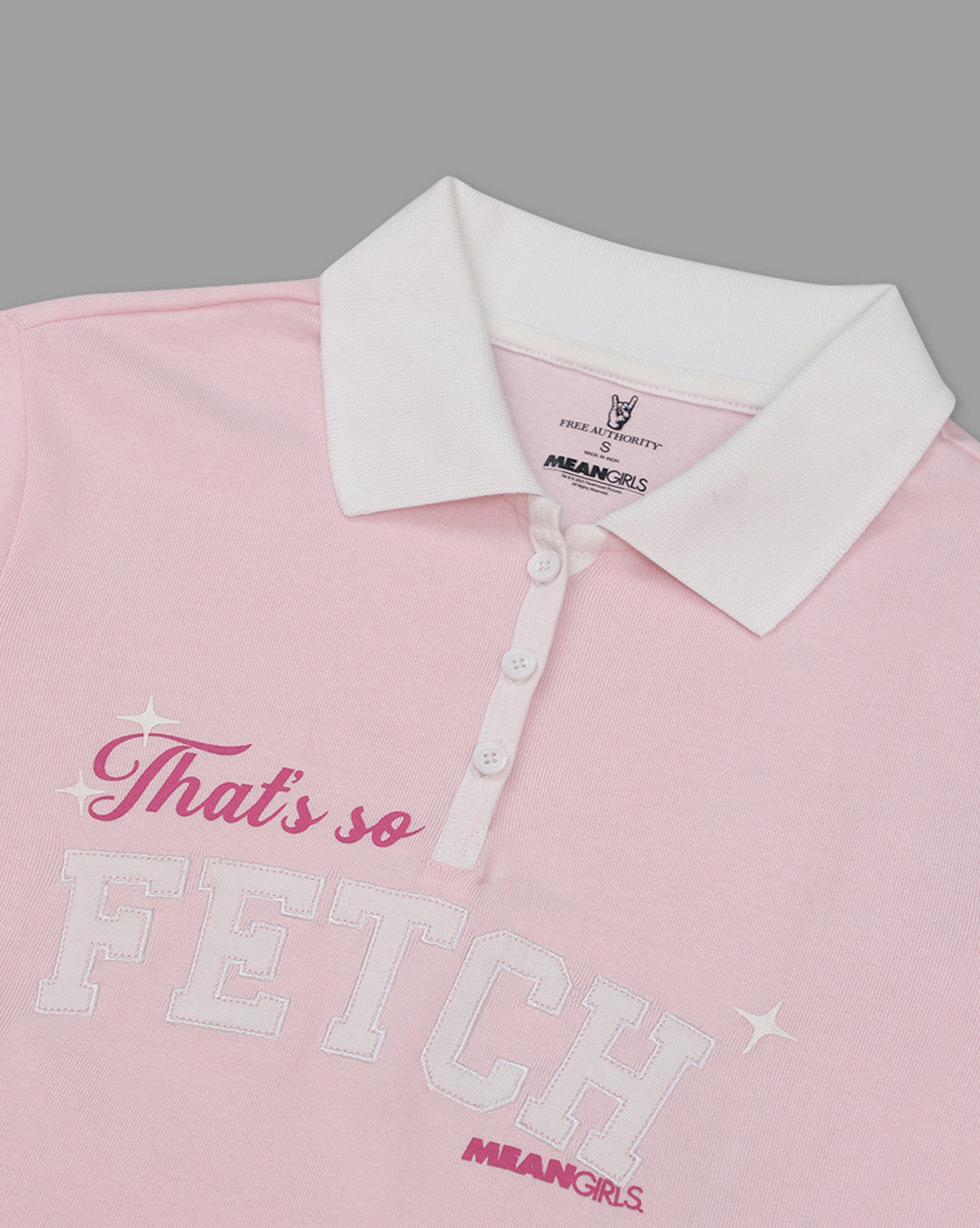 Mean Girls Printed Regular Cropped Polo-Tshirt For Women