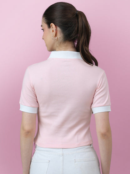 Mean Girls Embroidered Fitted Polo Tshirt Women