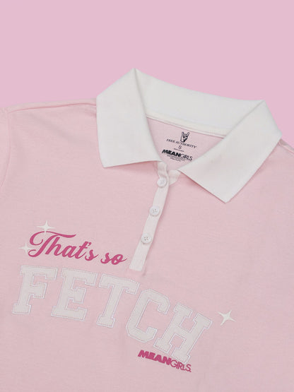 Mean Girls Embroidered Fitted Polo Tshirt Women