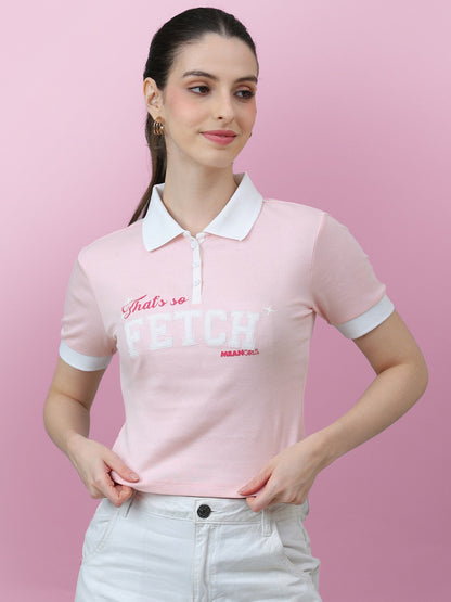 Mean Girls Embroidered Fitted Polo Tshirt Women