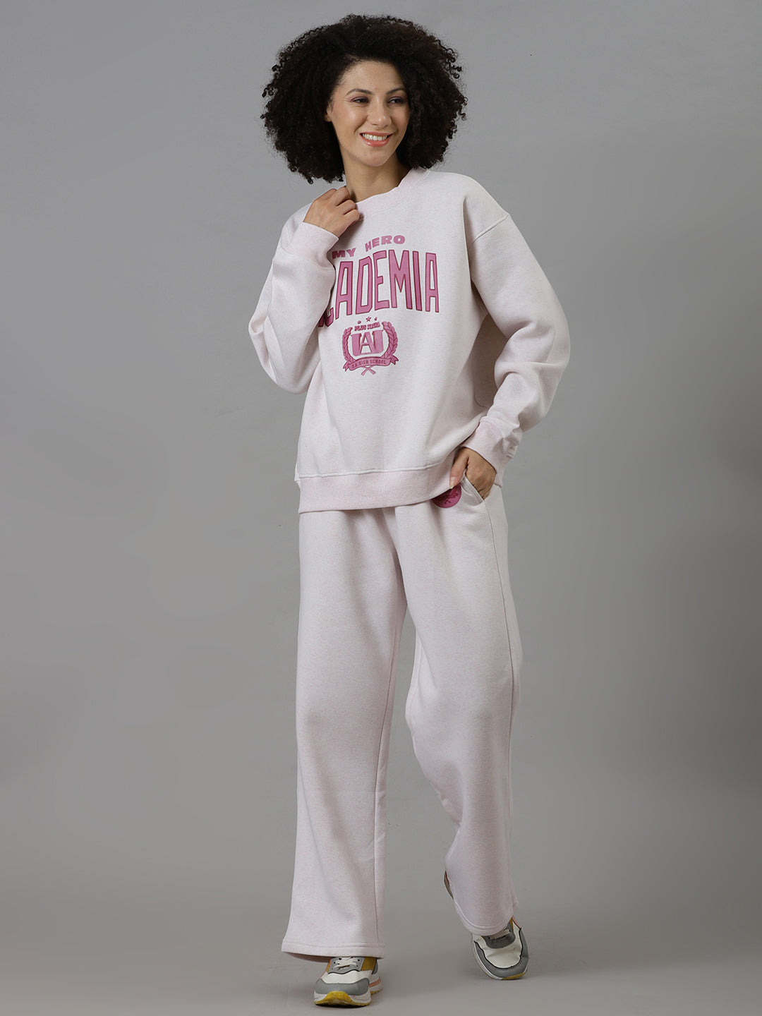 My Hero Academia Printed Sweatshirt & Joggers Co-Ords Set For Women