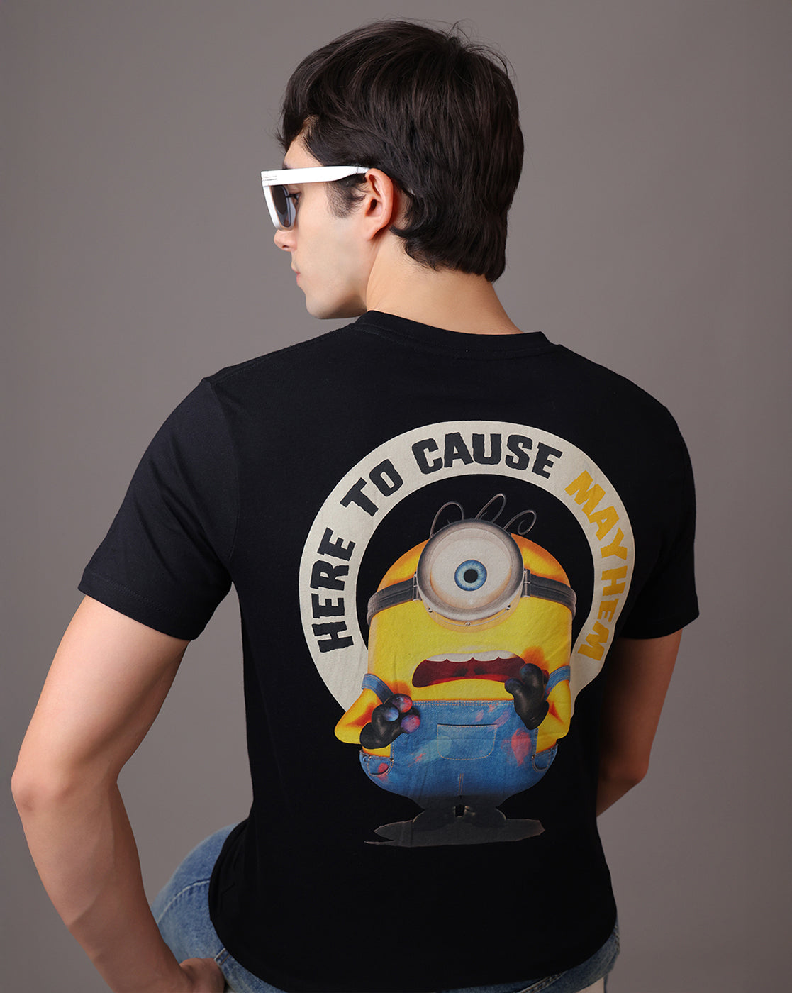 Minions Caution Regular Fit Tshirt Men