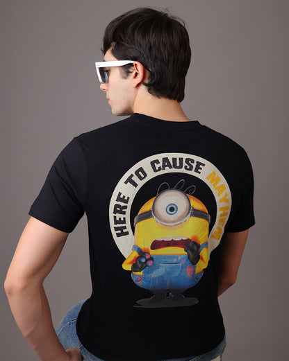 Minions Caution Regular Fit Tshirt Men