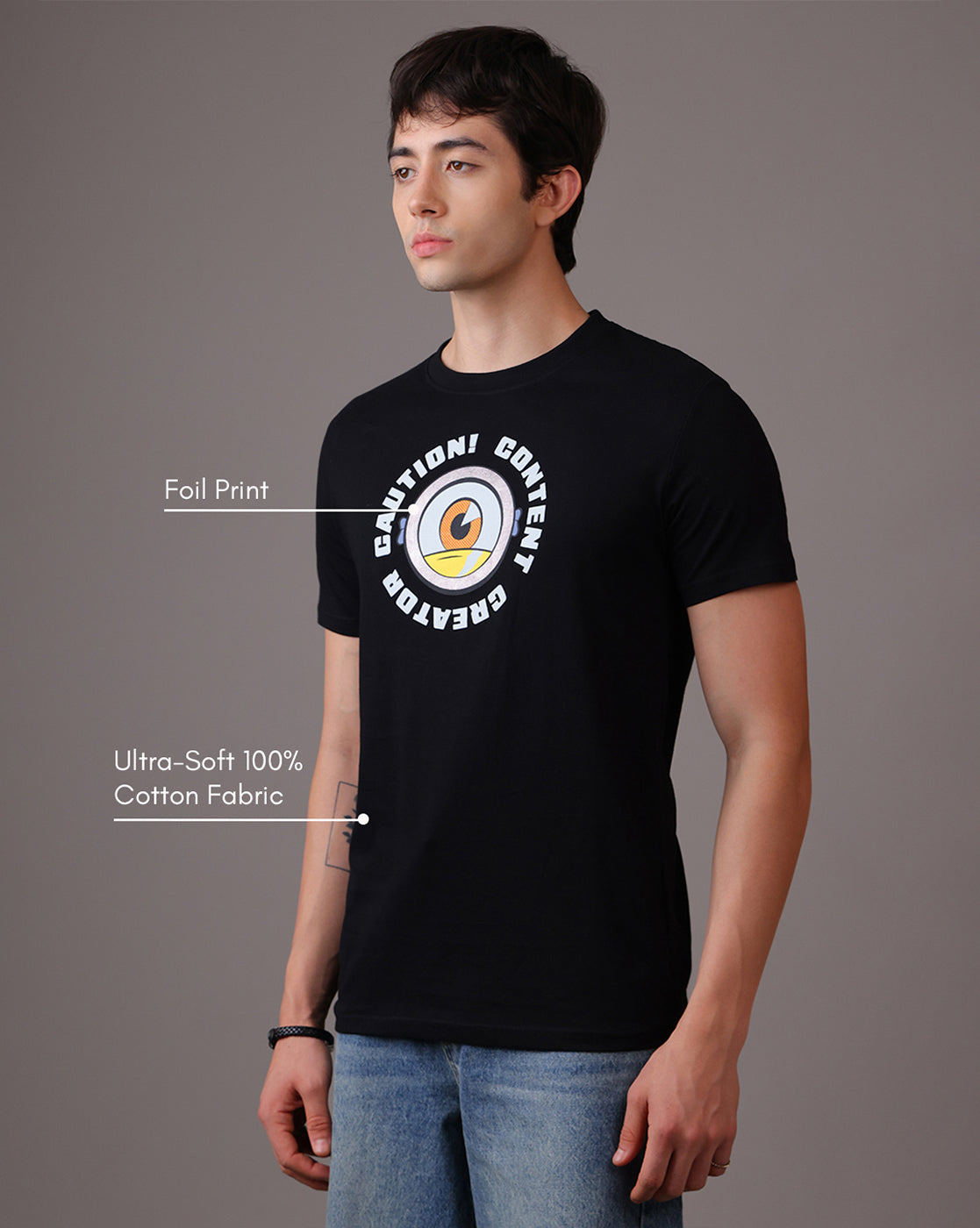 Minions Caution Regular Fit Tshirt Men