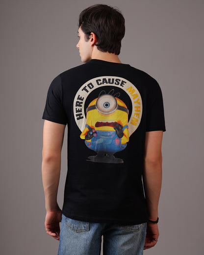 Minions Caution Regular Fit Tshirt Men