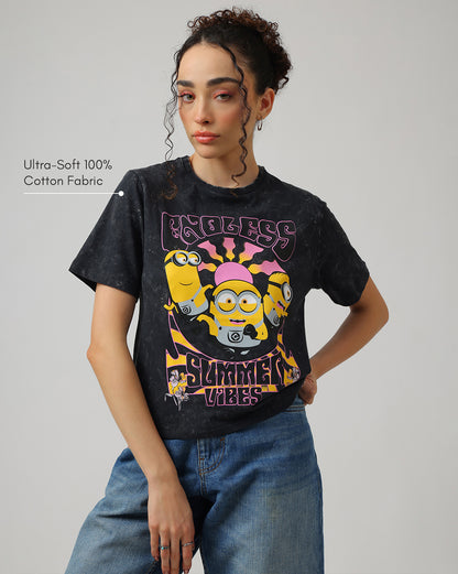 Minions Acid Wash Regular Fit Tshirt