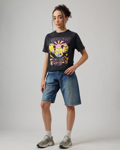 Minions Acid Wash Regular Fit Tshirt