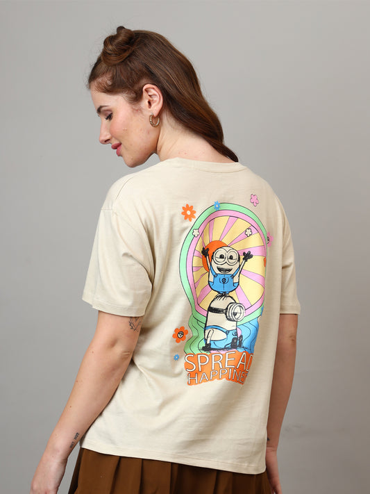 Minions Printed Oversized Tshirt For Women