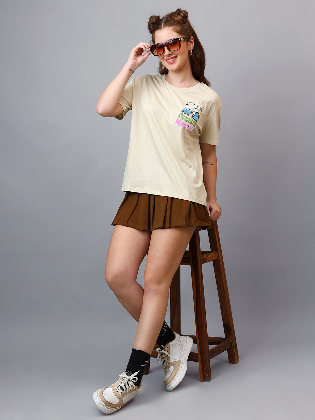 Minions Printed Oversized Tshirt For Women