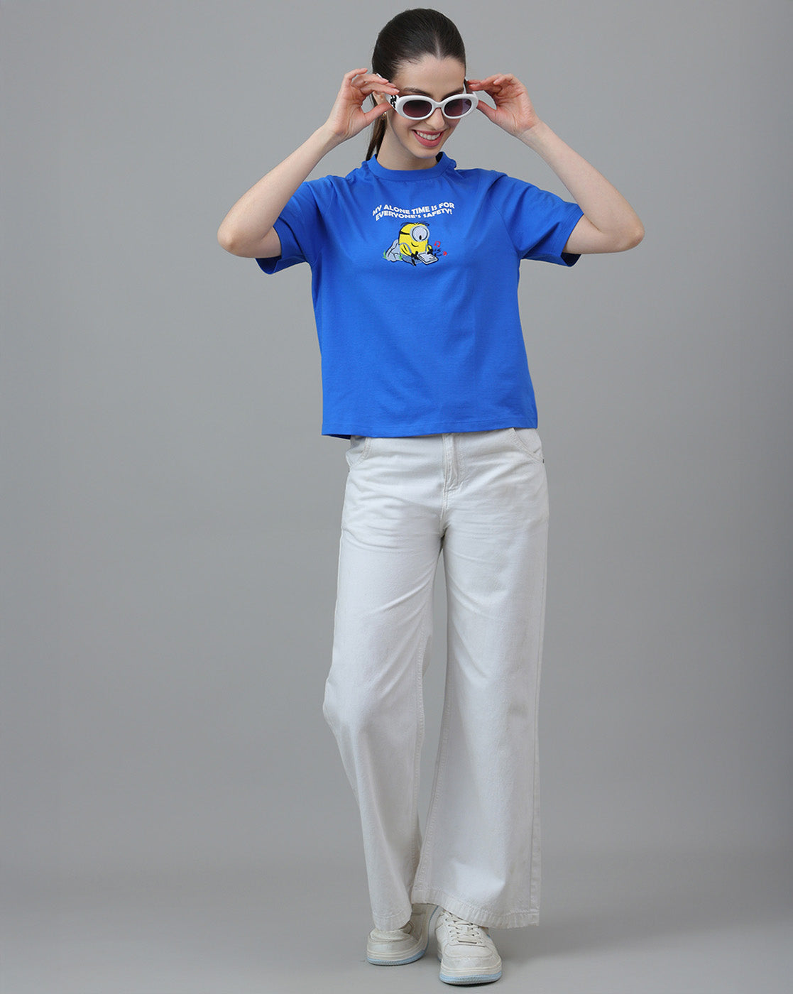 Minions Printed Regular Fit Tshirt For Women