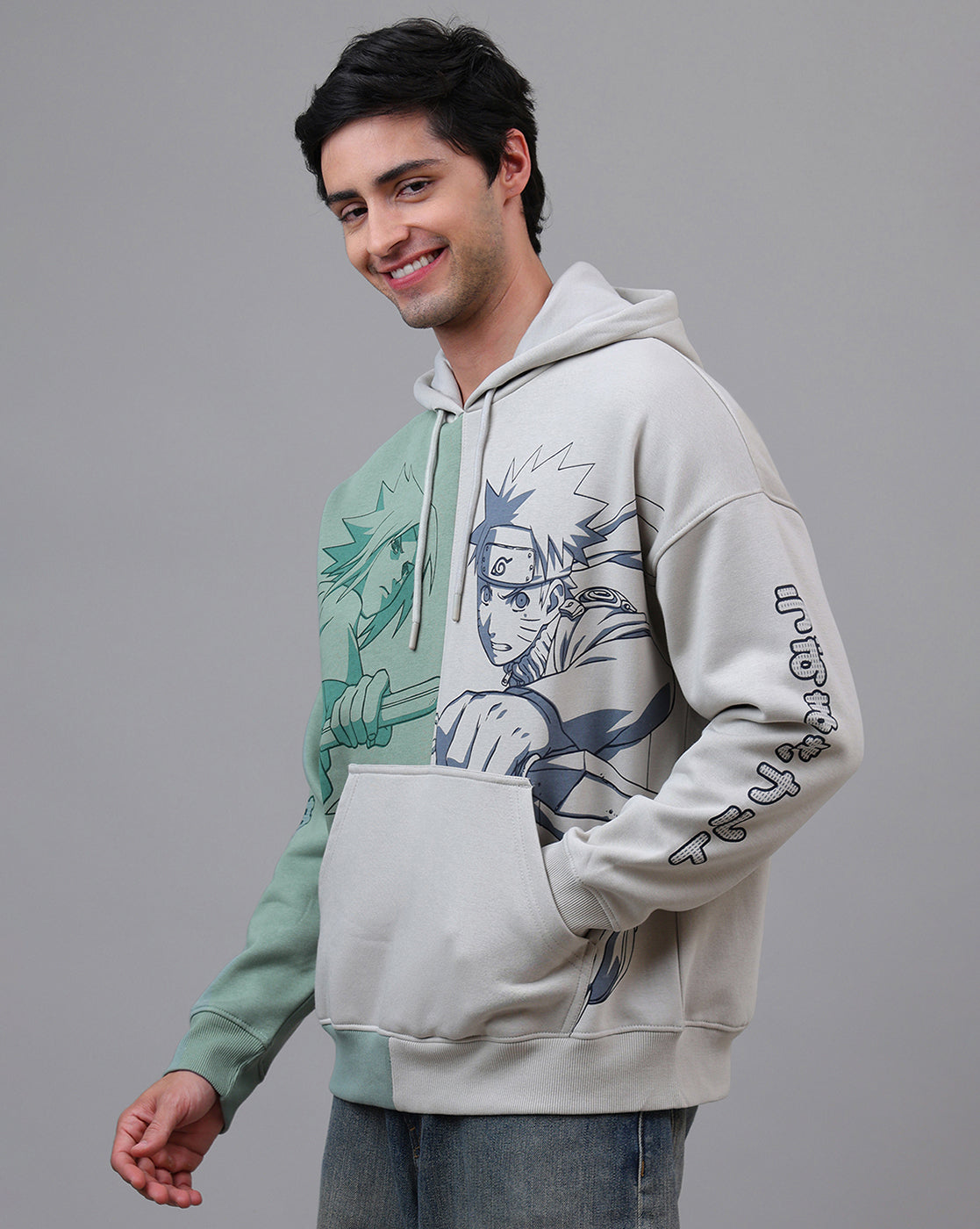 Naruto Printed Oversized Hoodie For Men