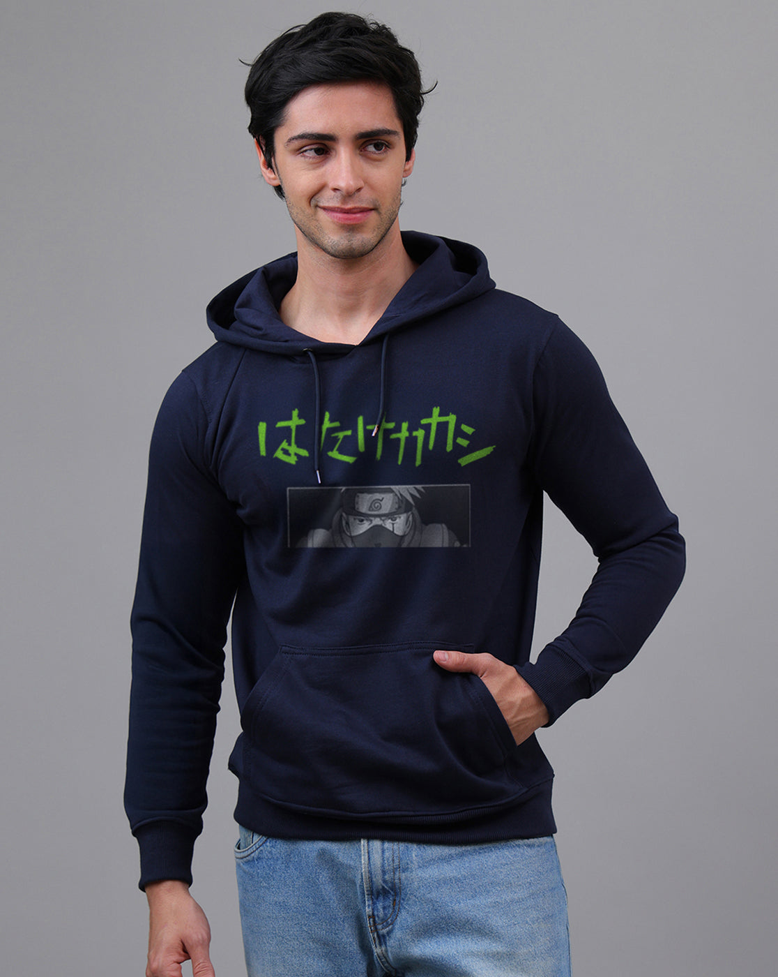 Naruto Kakashi Printed Regular Fit Hoodie For Men