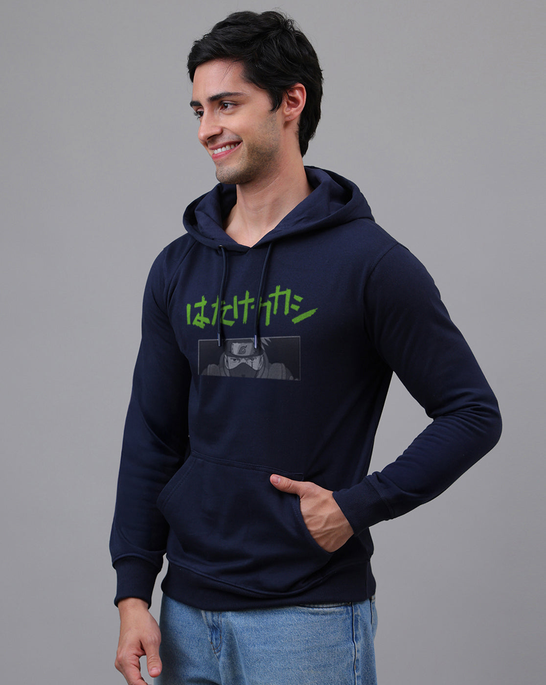Naruto Kakashi Printed Regular Fit Hoodie For Men