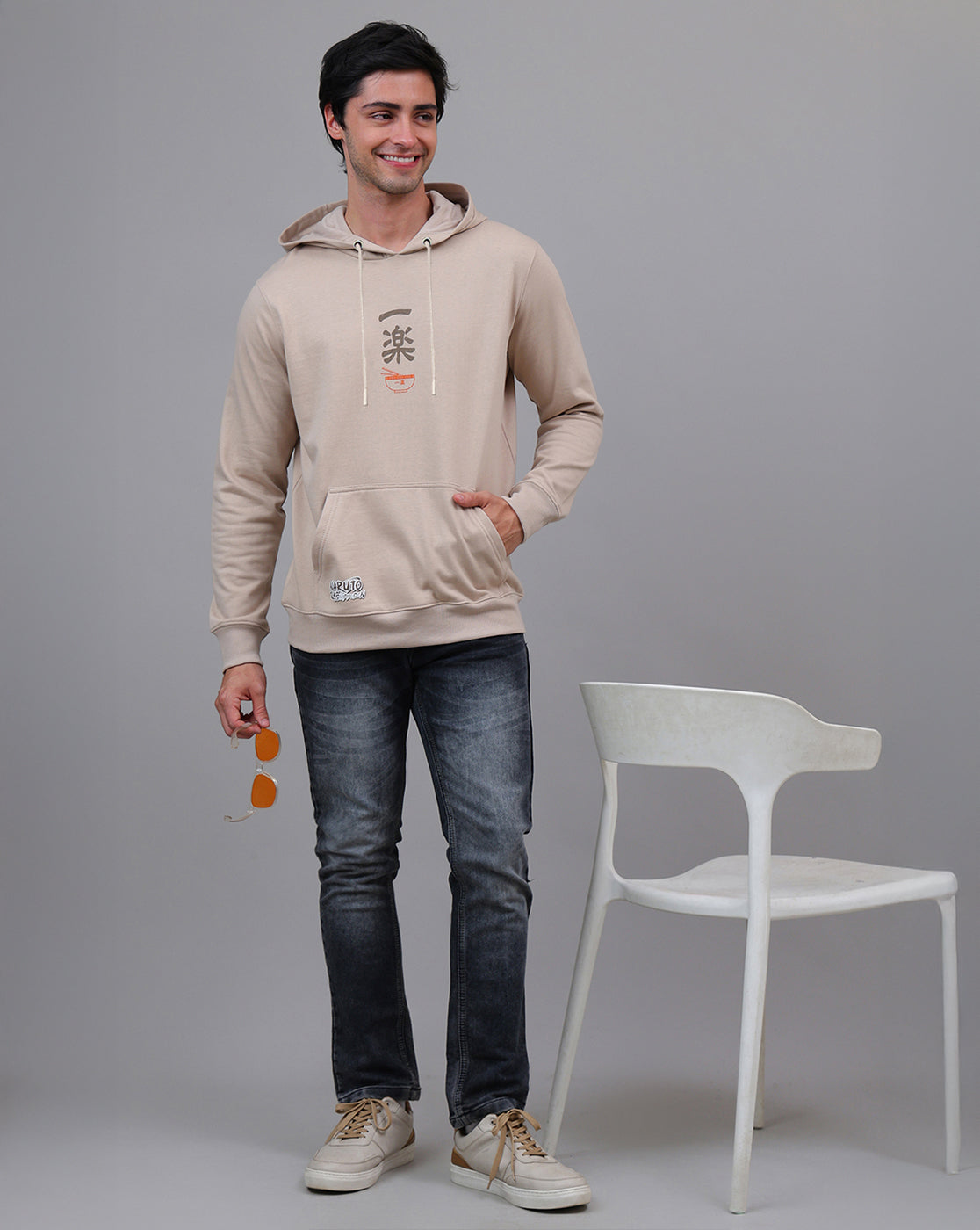 Naruto Printed Regular Fit Hoodie For Men