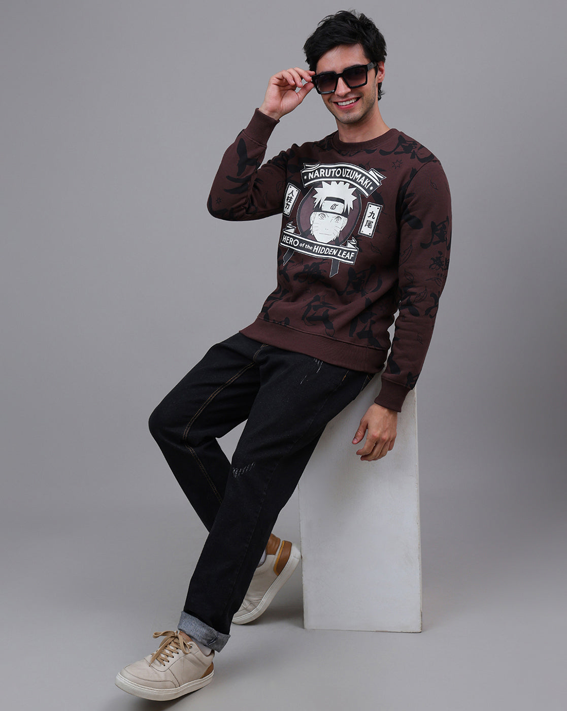 Naruto Printed Regular Fit Sweatshirt For Men
