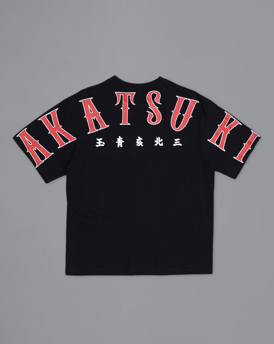 Naruto Akatsuki Anime Printed Pure Cotton Black Oversized Tshirt For Men